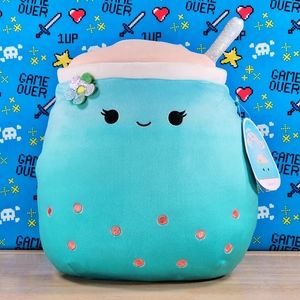 Squishmallow Jakarria the Blue Boba Tea 11" Ultrasoft Stuffed Food Plush NWT